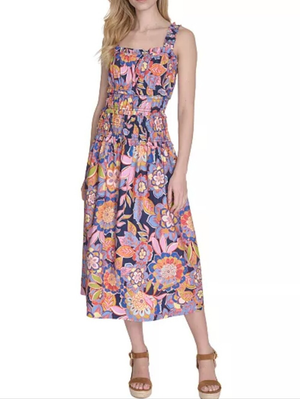 NWT Eliza J Print Midi Sundress 14W